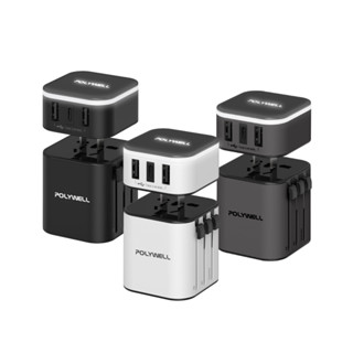 Polywell 旅行用充電器 多國充電器 萬國轉接頭 二合一 Type-C+雙USB-A充電器 BSMI認證