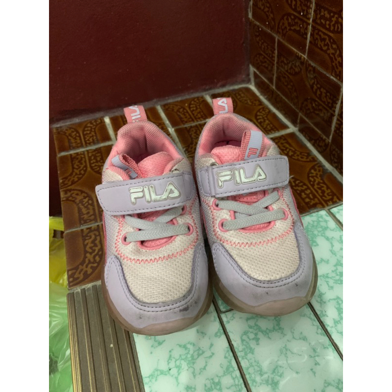 FILA 兒童運動休閒鞋 15cm（紫粉）