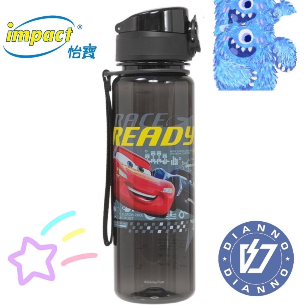 現貨 帝安諾-實體店面 impact 怡寶 水壺 水杯 汽車總動員 CARS 500ml -黑色 IMDSB04BK