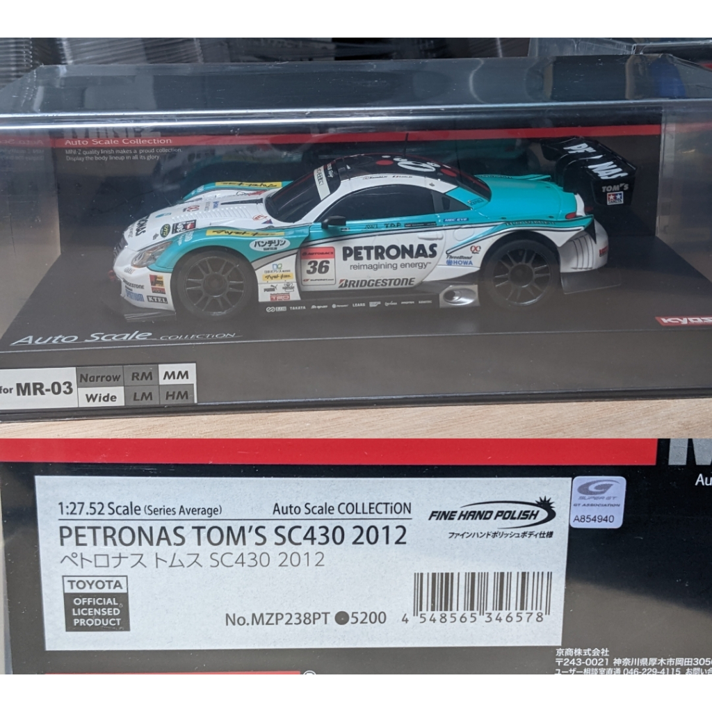 Kyosho PETRONAS TOM’S SC430 2012 Mini-Z車殼 (MZP238PT)
