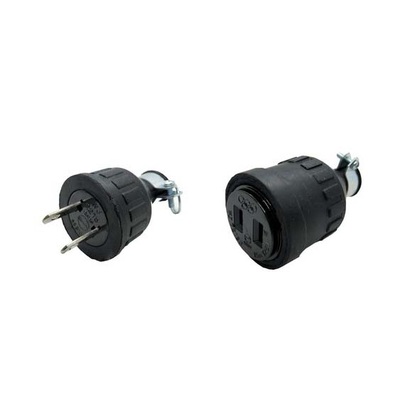 橡膠插座 電纜橡膠插頭 2P 插頭 中間插座 15A  H型 WJ-2215 WJ-7215