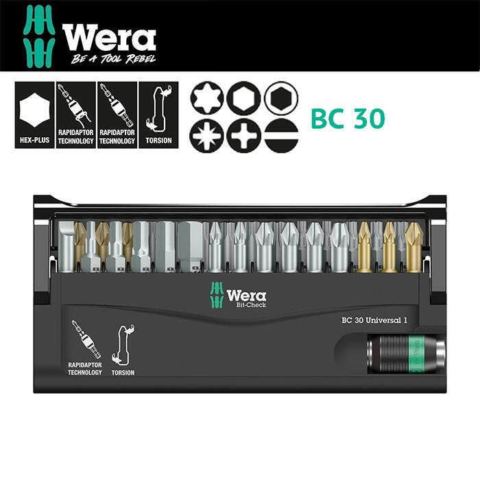 瘋狂買 德國Wera 維拉 BC 30 BC/30 頂級起子頭30件組 29Bits+889/4/1K快速磁性接杆 特價
