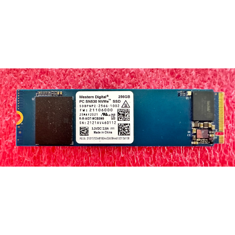 全新品拆下_Weatern Digital PC SN530 NVMe SSD 256GB M2