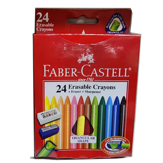 FABER-CASTELL 輝柏 三角粗芯擦擦蠟筆24色/盒 122624