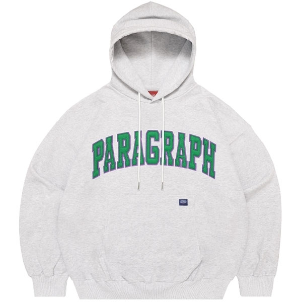 【PARAGRAPH】S10 NO.13 APPLIQUE HOODIE 雙色拼布 帽T (A款雪花灰x綠字) 化學原宿