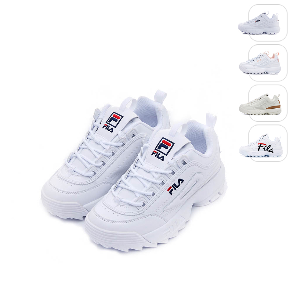 【FILA】中性 DISRUPTOR 2 運動鞋-白 4-C608W-125