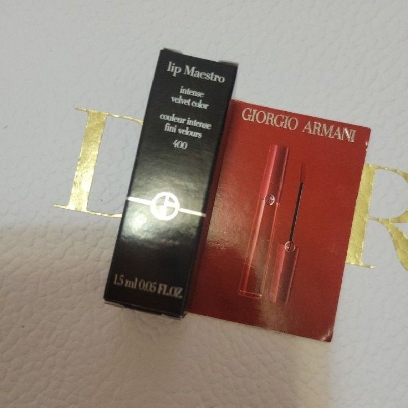 全新 GIORGIO ARMANI 亞曼尼 奢華絲緞訂製唇膏405/奢華絲緞訂製唇萃400 精巧版1.4g 期效2025