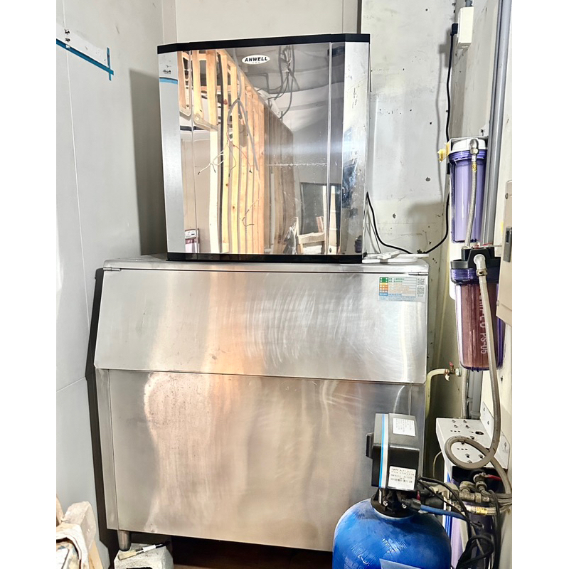 二手安威爾製冰機/手搖飲店製冰機/AM-902WL/900磅製冰機/落地型製冰機/茶飲店水冷式製冰機