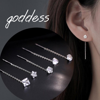 goddess飾品💜925純銀耳環 單鑽流蘇耳環 耳線 耳釘 女耳環 耳針 抗過敏耳環 耳飾 純銀耳針
