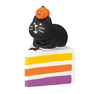 現貨 日本 DECOLE concombre 2023 萬聖節 公仔 擺飾 模型 蛋糕 切片 黑貓 貓咪 南瓜