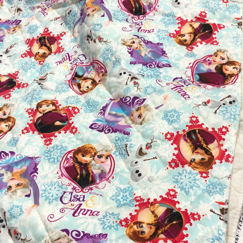 豬豬日本拼布 限量版權卡通布 迪士尼 冰雪奇緣 安娜 艾莎 雪寶押棉布料材質 鋪棉布 有厚度