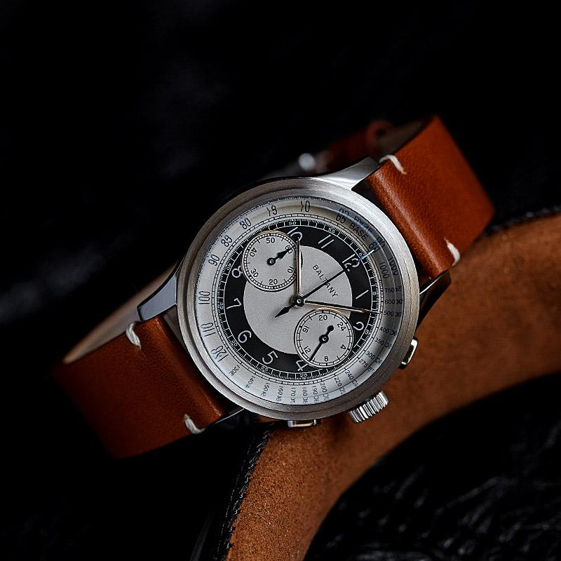 AF Store* BALTANY 復古計時碼錶 熊貓圈 真皮錶帶  VK64 HERITAGE傳承系列 傳奇復刻錶款