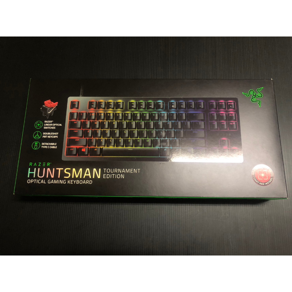 Razer 雷蛇 Huntsman獵魂光蛛競技版機械式鍵盤 光學紅軸 黑色 英文 TKL