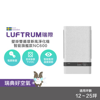 LUFTRUM瑞際 壁掛雙循環新風淨化機 智能旗艦款NC600 防疫 除菌 除甲醛 PM2.5 空氣凈化器