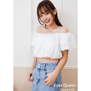 [Eyes Queen] 現貨 一字領上衣 一字領短版上衣 短版上衣 露肩上衣 上衣