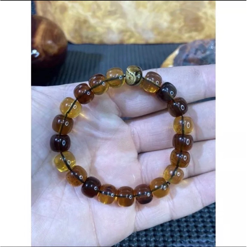 《選天然》緬甸琥珀多寶糖果10mm+串珠附含產地證明卡｜棕珀金珀棕紅珀｜手珠念珠佛珠算盤珠｜招財保平安｜