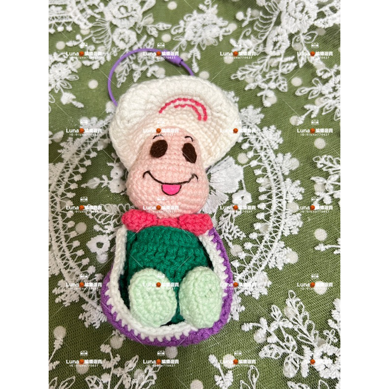 Luna 手作客製毛線編織娃娃愛麗絲夢遊仙境牡蠣寶寶吊飾鑰匙圈擺設