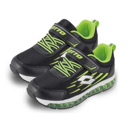 LOTTO 童鞋 G MAX 3.0 奔速者 彈力跑鞋  黑/綠 LT3AKR8950【S.E運動】