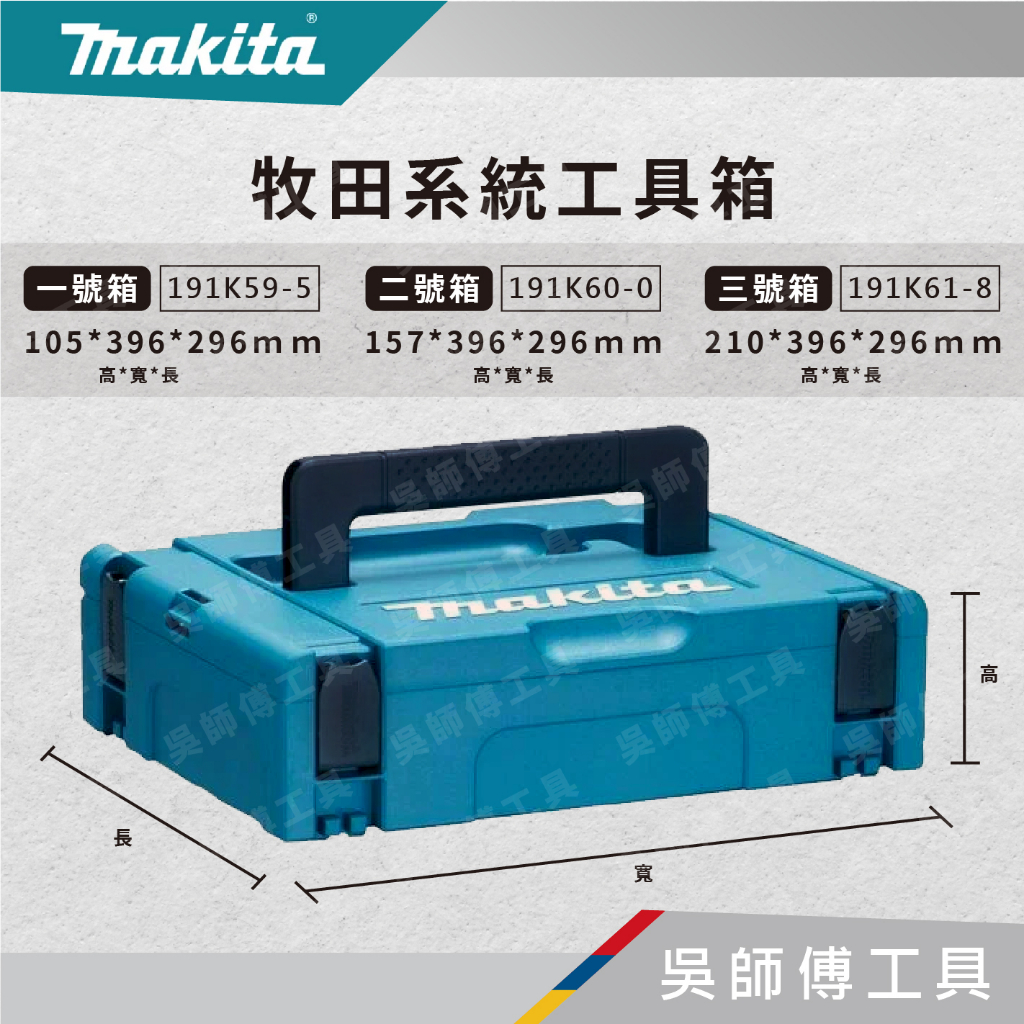 【吳師傅工具】牧田 makita 系統工具箱 一號箱 二號箱 三號箱