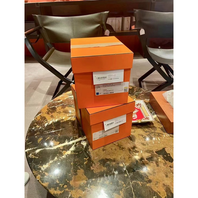 Hermes 愛馬仕橘色紙盒 菜籃子紙盒 鞋盒 大號 專櫃正品 包材 紙袋