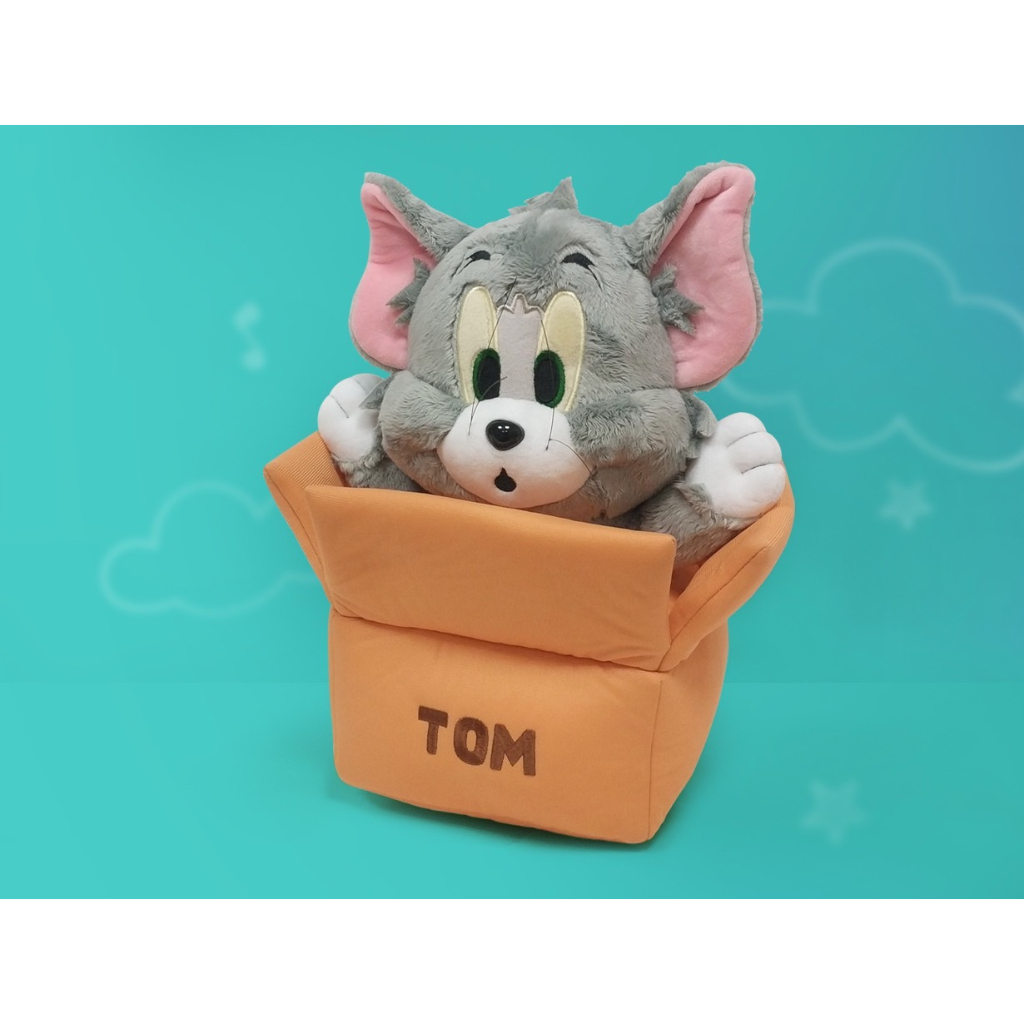 湯姆貓傑利鼠娃娃 正版 紙箱湯姆貓娃娃 傑利鼠娃娃 抱枕 玩偶 絨毛 公仔生日禮物 情人節禮物