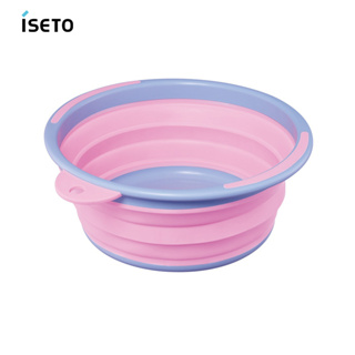 【日本ISETO】日製圓形多功能伸縮折疊式臉盆/水盆-12L-4色可選