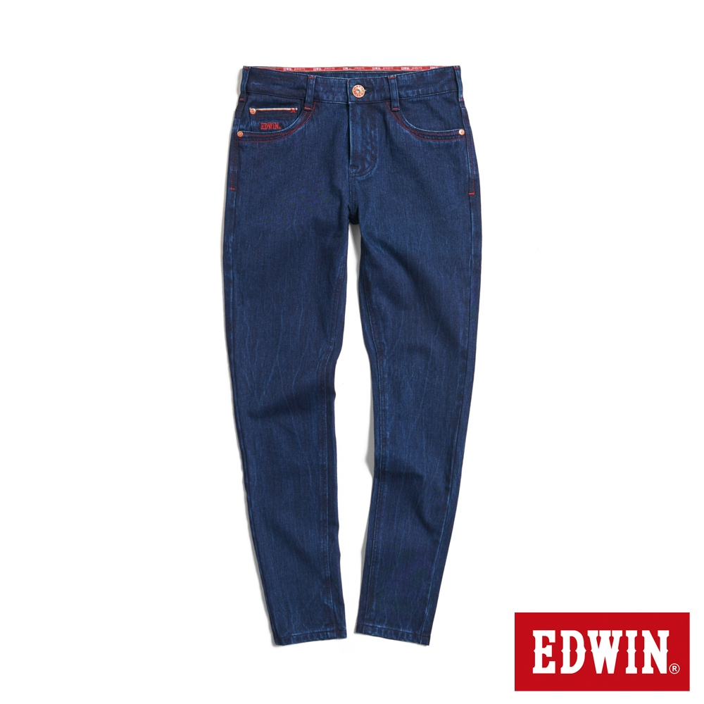 EDWIN 東京紅360°迦績棉彈小直筒牛仔褲(原藍色)-女款