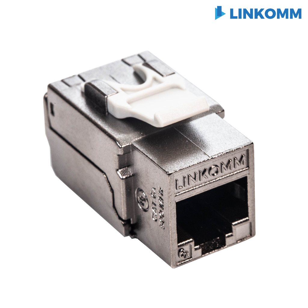 【LINKOMM】CAT 6A 遮蔽式資訊插座 鐵殼 資訊插座 RJ45 CAT6A Keystone Jack