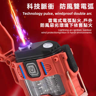 【臺灣發貨可開發票】新款多功能迷你防風雙電弧高顏值Type-c充電打火機強光遠射ABS便攜手電筒照明工作燈