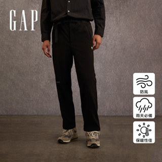 Gap 男裝 Logo防風防雨鬆緊運動褲 -黑色(773224)