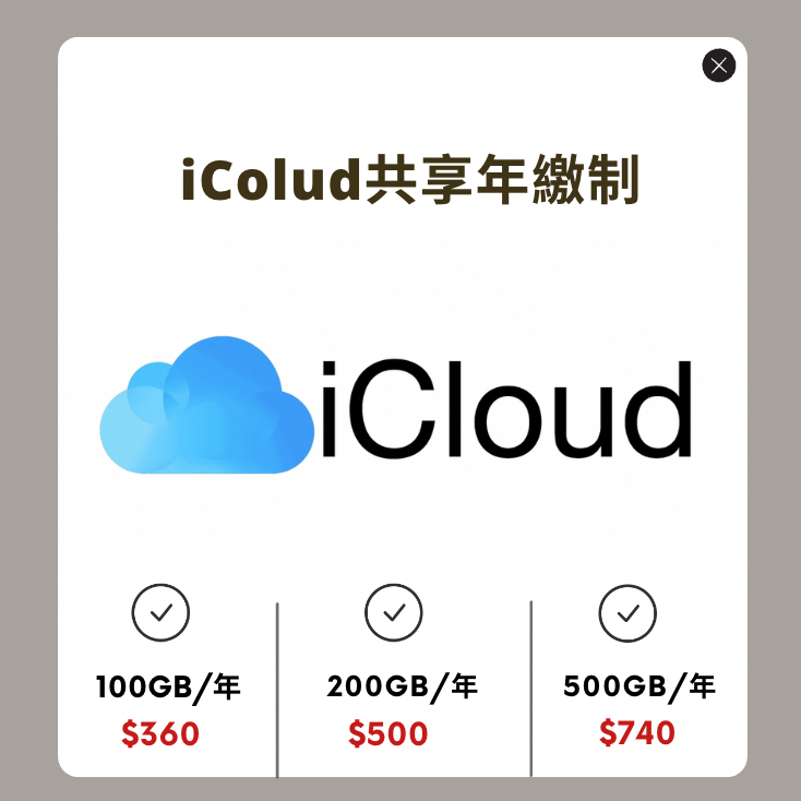 【iCloud 雲端一年訂閱服務 】🔥馬上開通直接用 | 家庭共享分案 | 年繳制 | 原帳號加入