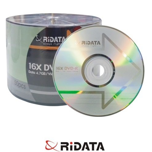 RIDATA 錸德 DVD-R 光碟片 (16X 4.7GB) (50片) DVD片 空白光碟片