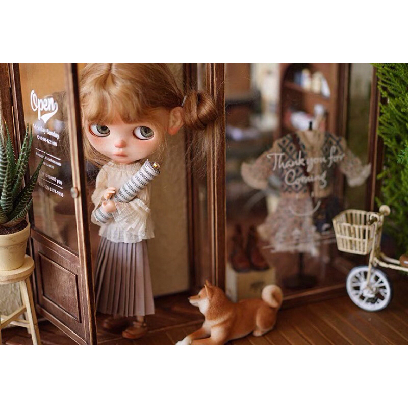 【預購】6分 復古單門櫥窗背景板 娃娃屋 玩具 家具 房子 商店 場景 小布 BJD 膠皮娃娃 芭比