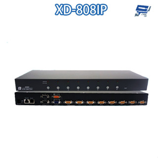 昌運監視器 XD-808IP 8埠 KVM OVER IP 數位式電腦切換器 具二層安全密碼機制 獨立RS-232