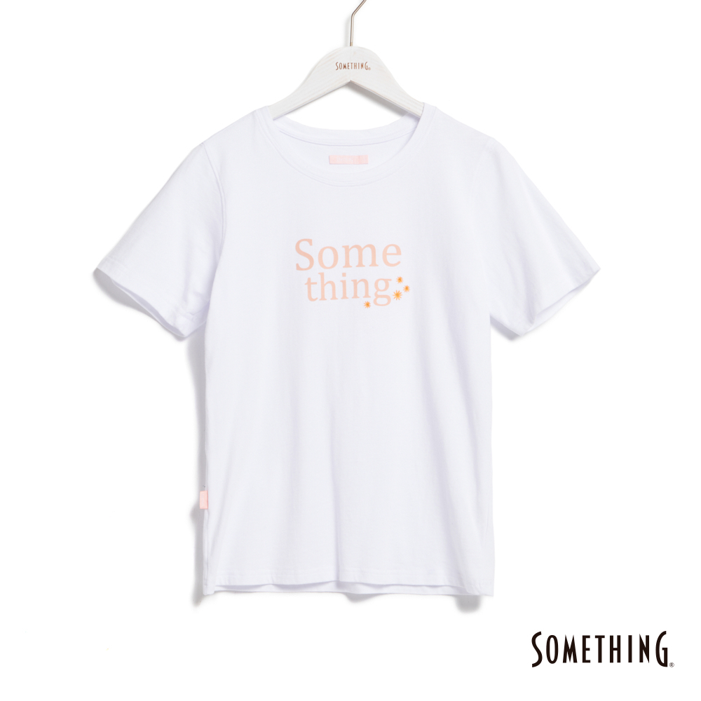 SOMETHING 基本LOGO短袖T恤(白色) -女款