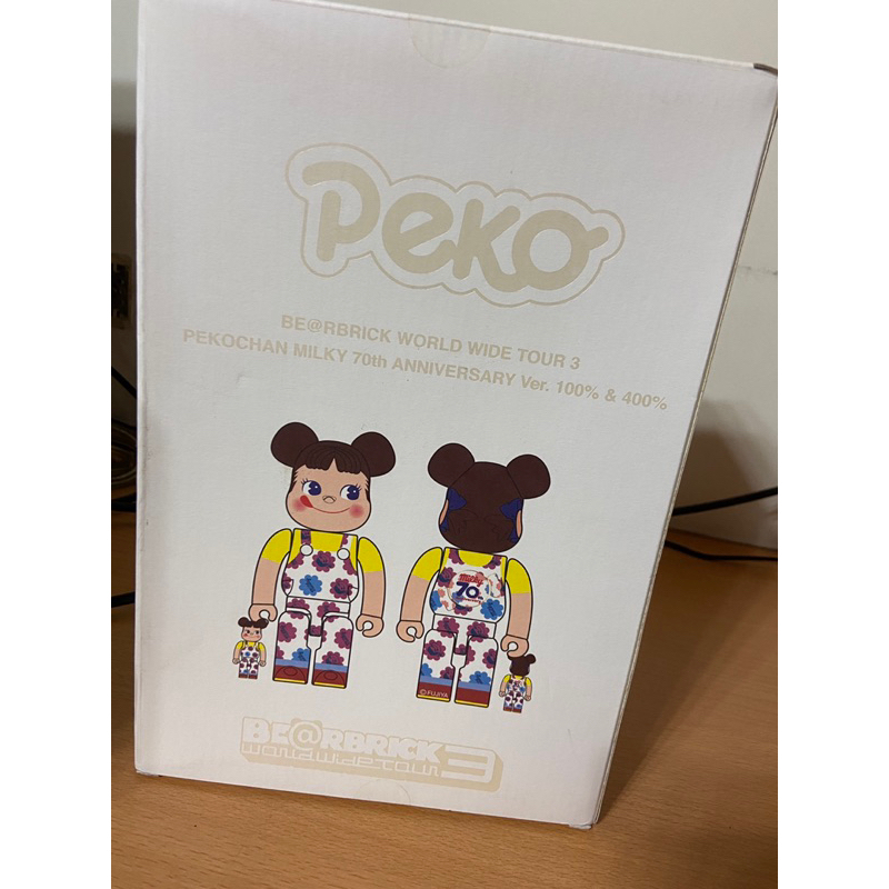 BE@RBRICK 庫柏力克熊 bearbrick  BWWT 世界展 70週年紀念 不二家 奶妹 400%+100%