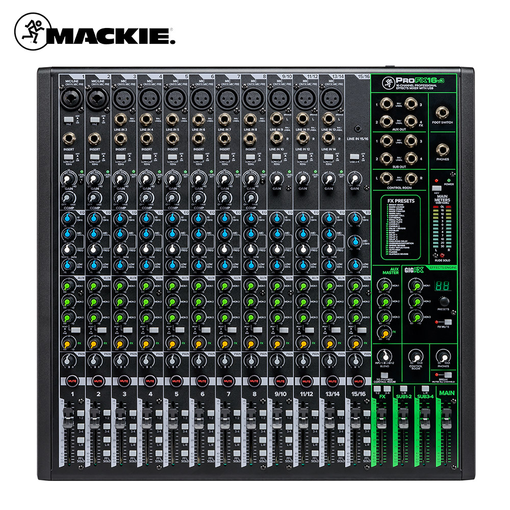 【Mackie】ProFX16v3 16軌 類比混音器｜穎凱公司貨 2年保固