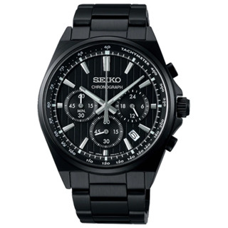 SEIKO 精工 (8T63-01T0SD/SBTR037J) CS系列SK028 三眼計時碼表潮男腕錶-黑41mm