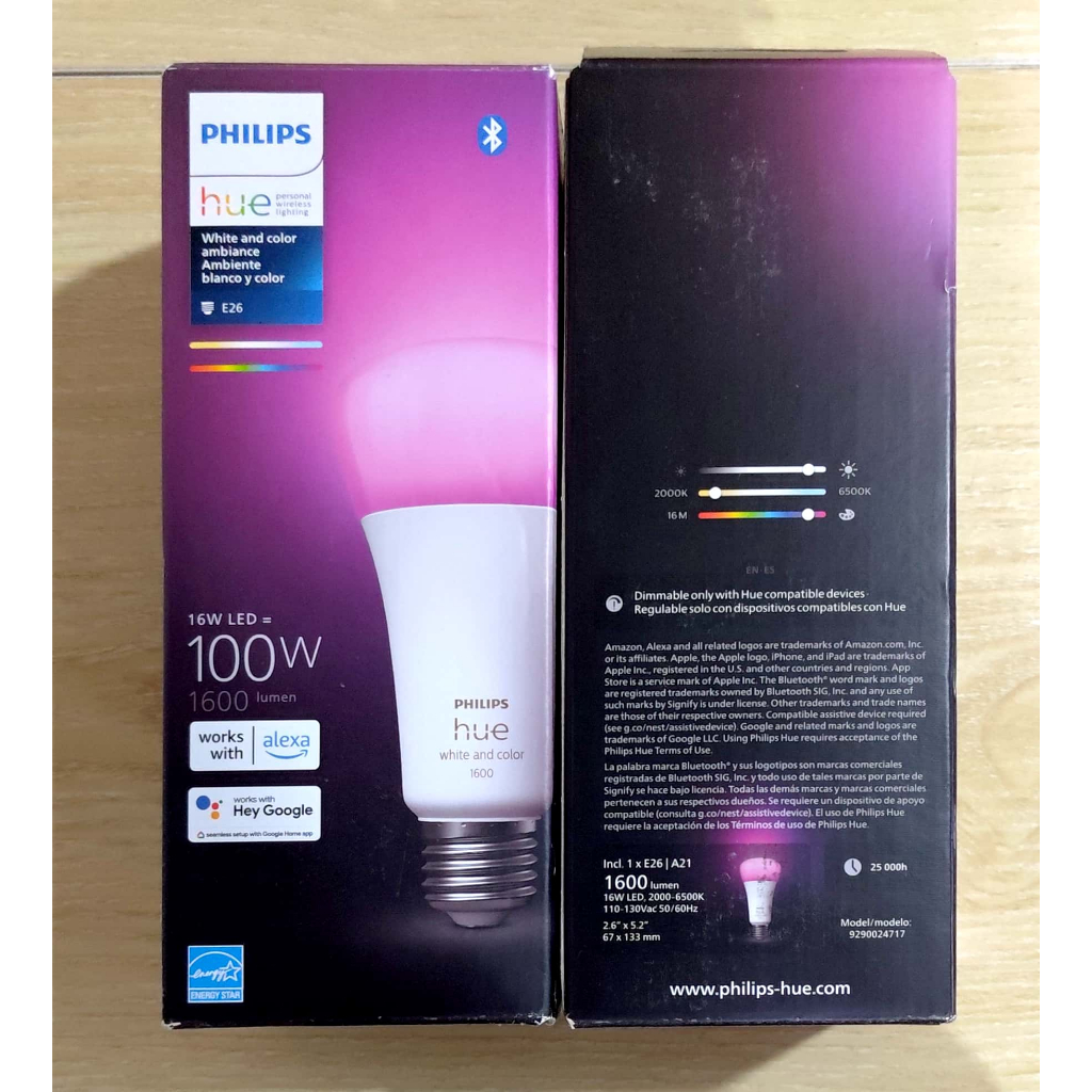 【全新未拆】Philips Hue 智慧燈泡 1600流明 高亮度 藍牙版 彩光 全彩情境 E26 燈泡 飛利浦 E27