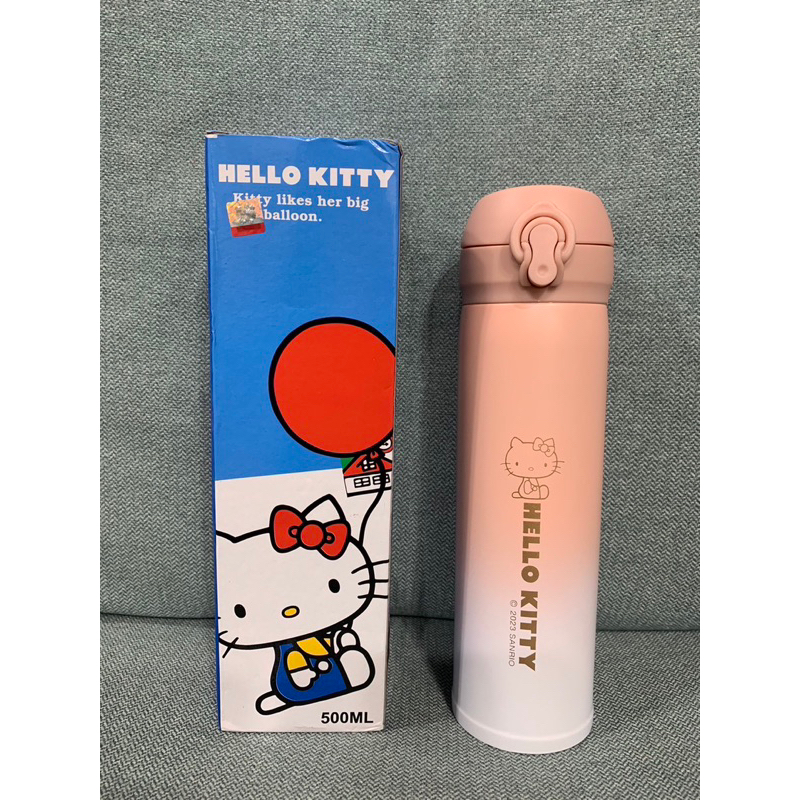 三麗鷗 Hello Kitty 彈跳漸層保溫瓶 保溫杯 500ml 隨行杯 不鏽鋼保溫瓶 水瓶