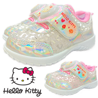 凱蒂貓 女童閃亮運動鞋 電燈鞋 台灣製 Hellokitty 銀色 童鞋 球鞋