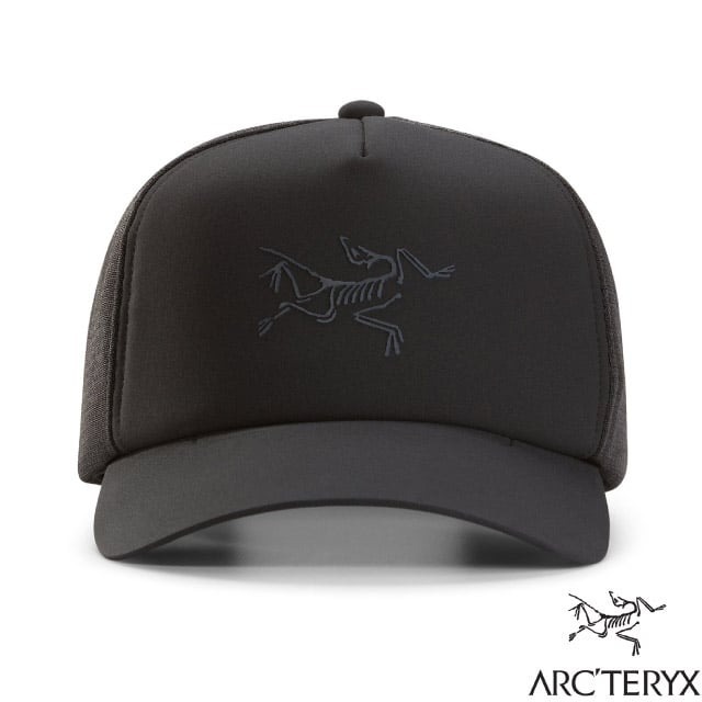 【ARCTERYX 始祖鳥】防曬透氣LOGO棒球帽子 遮陽帽 鴨舌帽 休閒運動帽_黑_X000006120