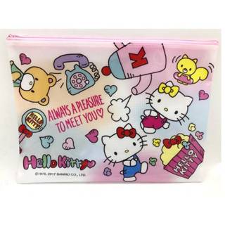 三麗鷗 Hello Kitty 凱蒂貓 拉鍊袋 防水 網狀 收納袋 【金玉堂文具】