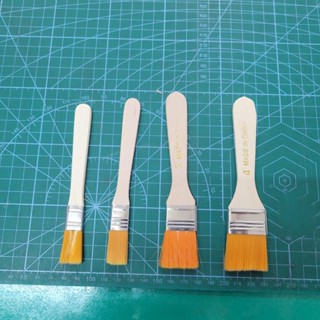 【爪哇魯多】模型工具 尼龍木柄刷 工藝刷 畫筆 大平面上色 清潔 除塵 造景塗裝