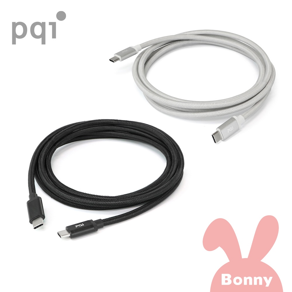 【PQI】USB-C to USB-C 編織充電線 qCable C100 / C180 (TypeC充電線 編織線)