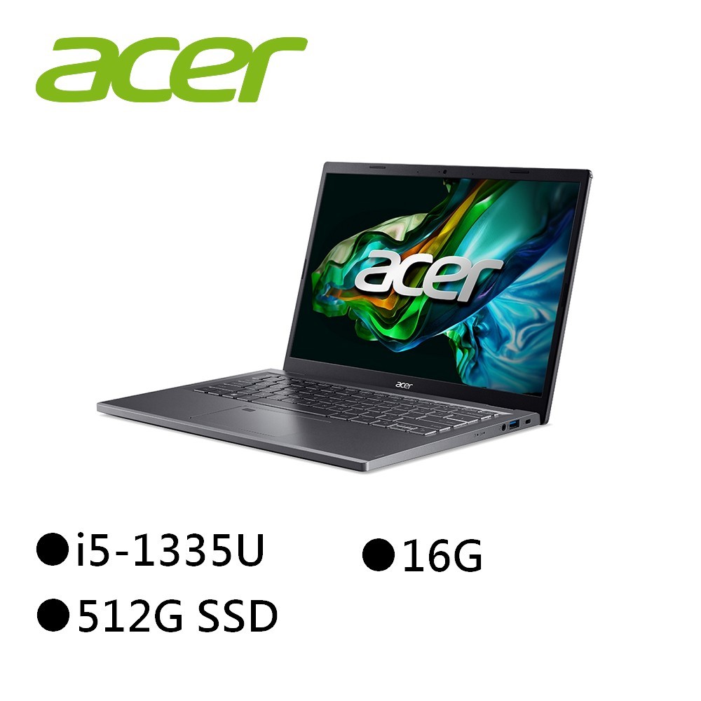 宏碁Acer A514-56M-55H0 14吋輕薄筆電i5-1335U/16G/512G (加碼送無線鼠)