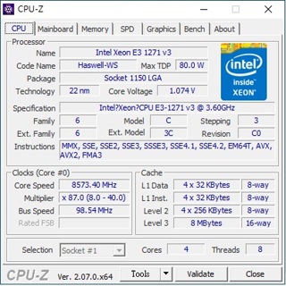 ACER X6630G CPU E3-1271V3 e3-1271 32gb 32g