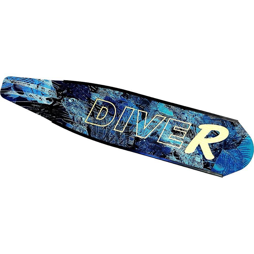 《DiveR》- 藝術彩繪碳纖維蛙鞋板 - 藍骨風暴【IDiver海怪水下】公司貨 四年保固 自潛長蛙