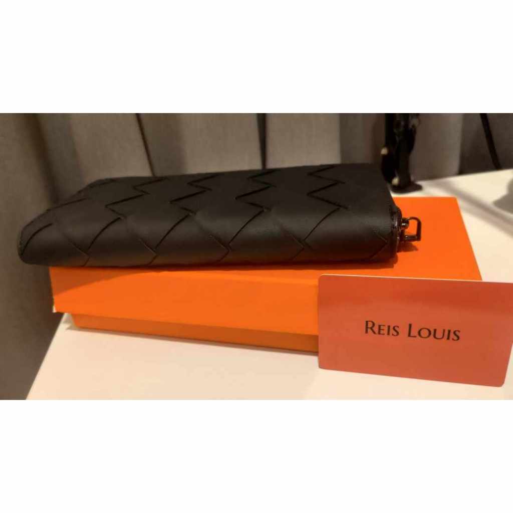 【REIS LOUIS】 李斯路易斯 克倫絲編織長夾(牛皮)方格 編織 皮革 經典紋路 長夾 手拿包 皮包 錢包