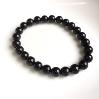 天然水晶 高品全黑 黑碧璽 電氣石 黑辟邪 打散負面能量 去病氣 水晶手鍊 手珠 手鍊 手串 串珠